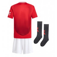 Maglia Calcio Manchester United Prima Divisa Bambino 2024-25 Manica Corta (+ pantaloncini)